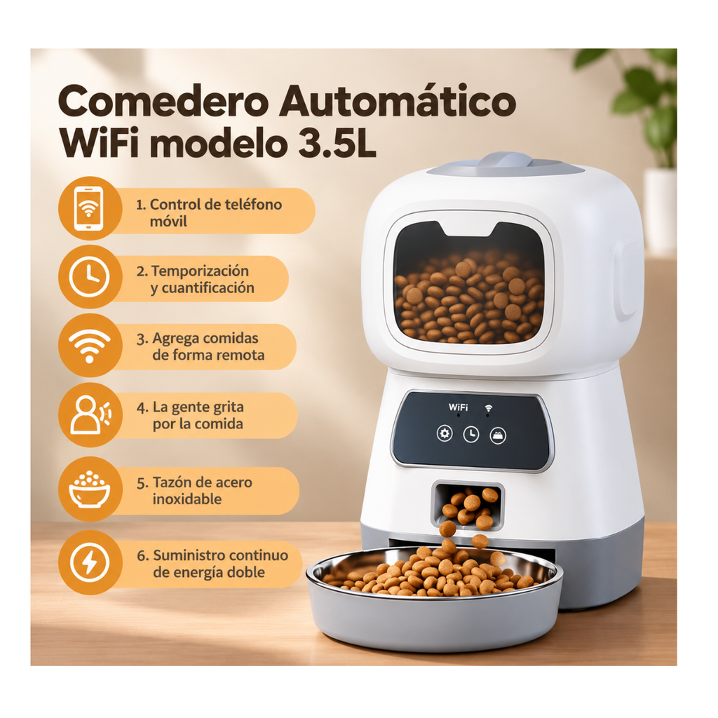 Comedero Automático Inteligente Mascotas
